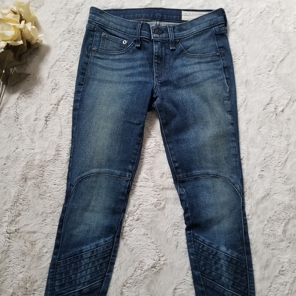 Rag & Bone Jeans Cardiff Cotton Blend Dark Blue Size 26 - Picture 13 of 16